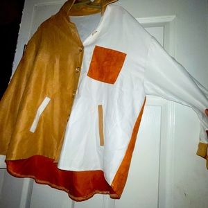 Worn 1. . It has a collar and the brown park is feels sweet kind of.